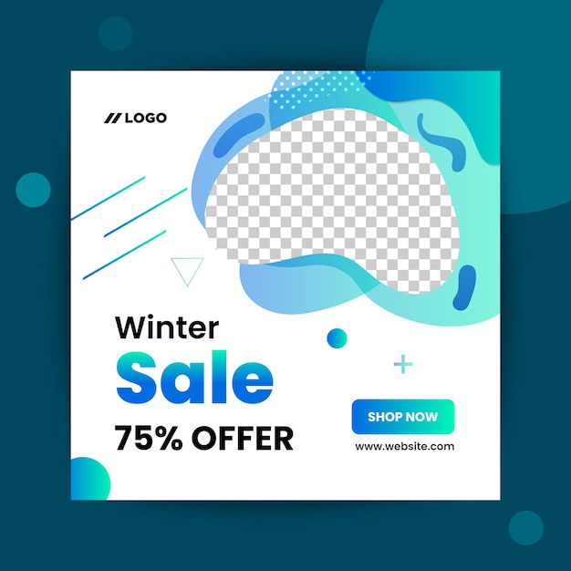 Vector a poster for winter sale with a cloud on it