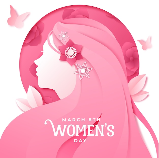 Vector a poster for women  s march march with pink flowers and butterflies