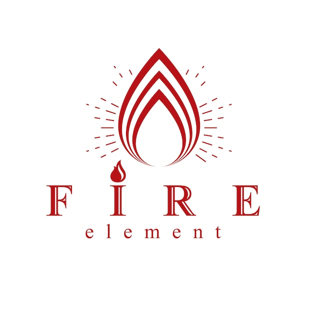 The power of burning fire, nature element vector logo for use in petrol and gas advertising.