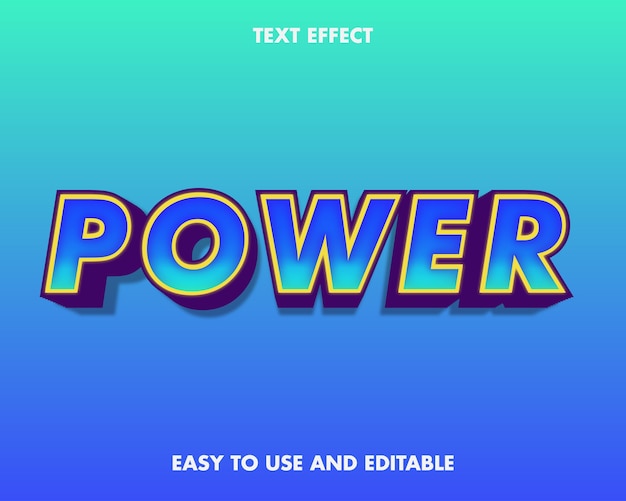 Power Text Effect. Editable Font Style.