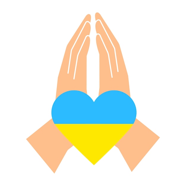 Prayer ukraine heart Support ukraine Vector illustration Stock image I