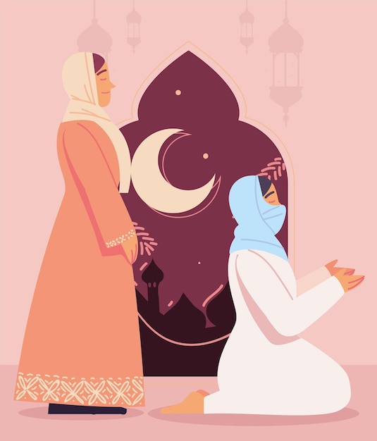 Praying muslim women