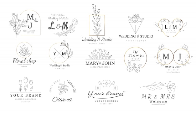 Vector premium floral logo templates