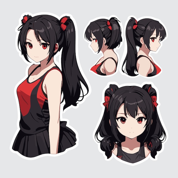 Vector premium high quality cute girl sticker part 103