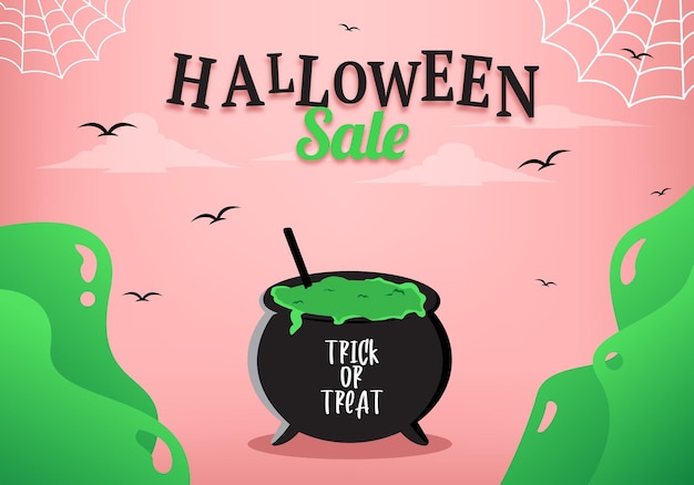 Premium vector gradient halloween sale illustration