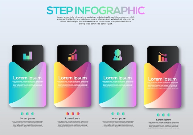 Vector premium vector gradient infographic steps template