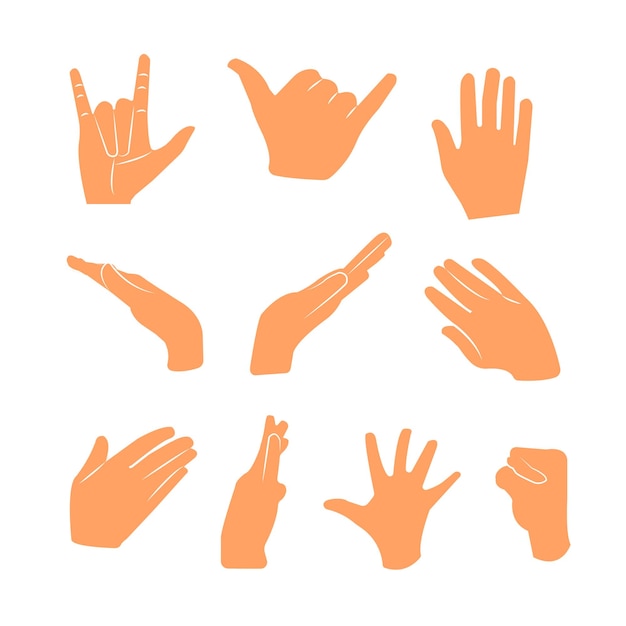 Vector premium vector hand pose flat design stock