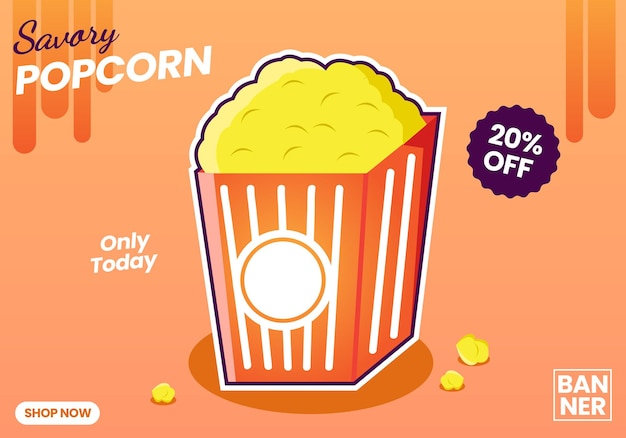 Premium vector popcorn food social media post banner template