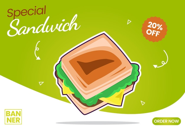 Premium vector sandwich for web banner template