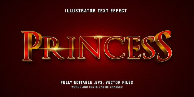 Princess text style effect fully editable