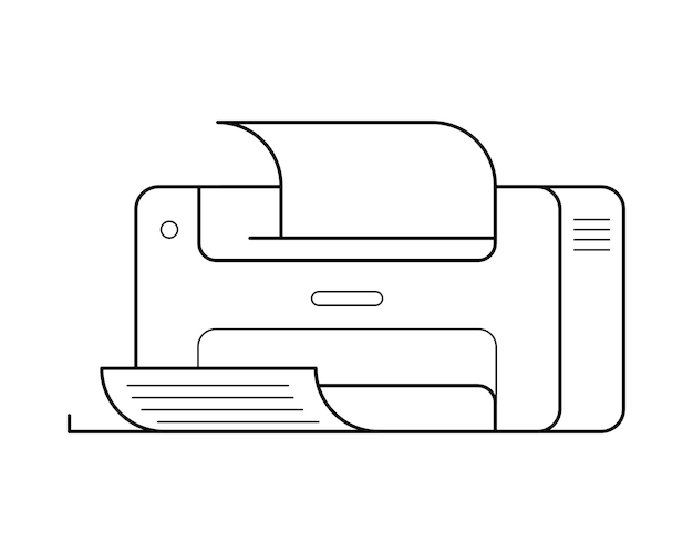 Printer line art simple gadget icon