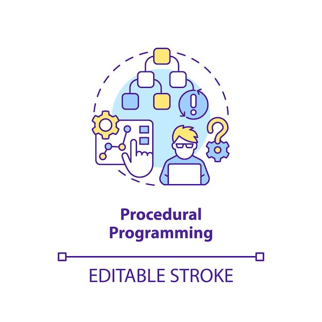 Procedural programming concept icon