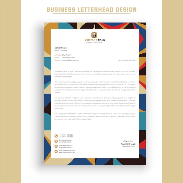 Professional a4 business letterhead design