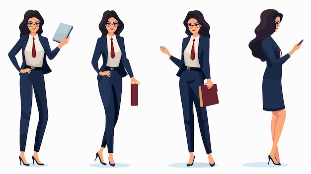 Vector professional businesswoman in business management design concept