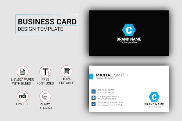 Professional corporate modern luxury business card visiting card template