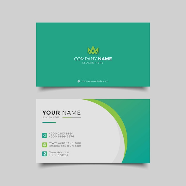 Professional Elegant green and white Modern Business Card Design Template