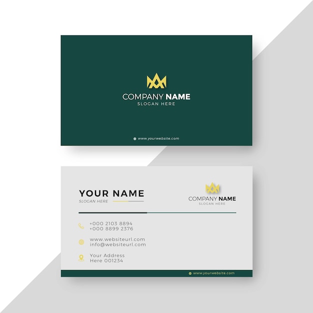 Professional Elegant green and white Modern Business Card