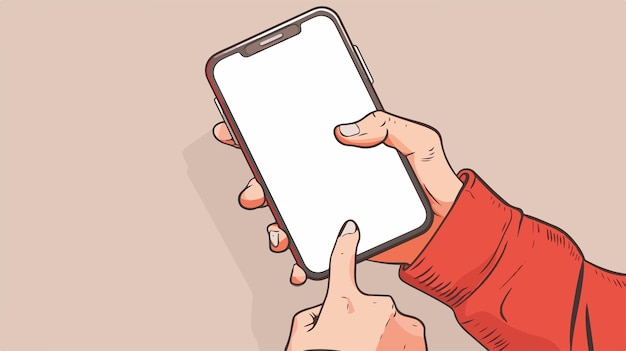 Vector professional hand holding phone vector illustration on white background