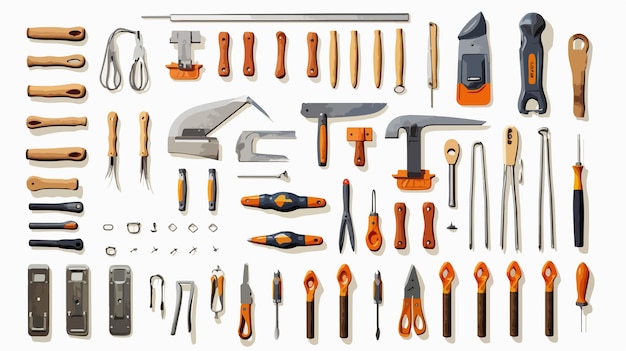 Vector professional repair tools icons on white background for house renovation