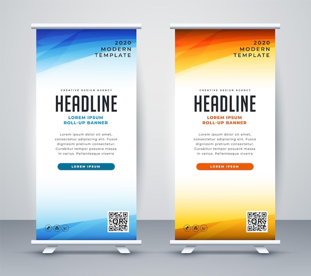 Vector professional roll up stand banner template design