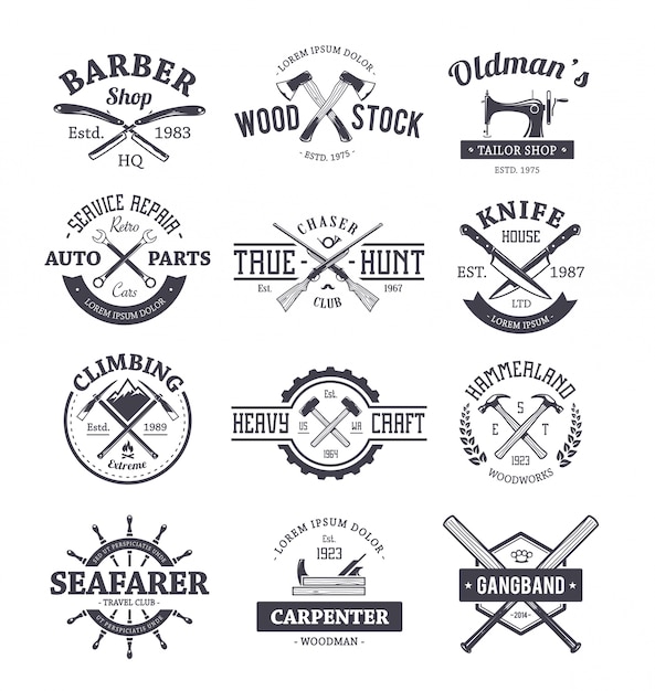 Vector professions logo templates collection
