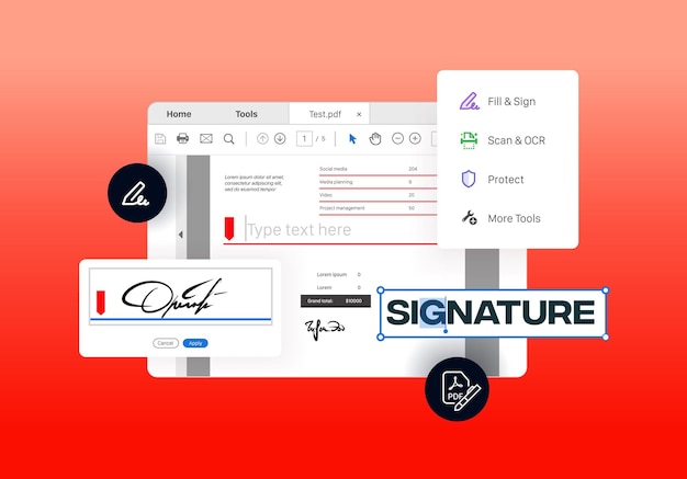 Program for creating digital signatures in pdf format Software for manage Portable Document Format