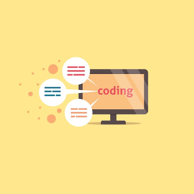 Programming and coding vector illustration