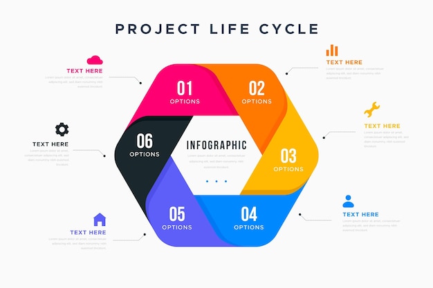 Project life cycle infographic template