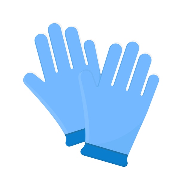 Vector protective blue medical gloves