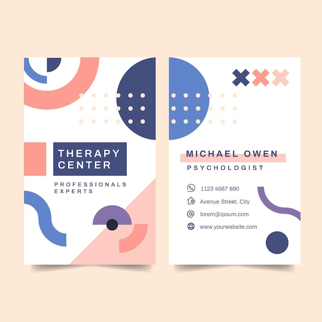 Psychology business card template