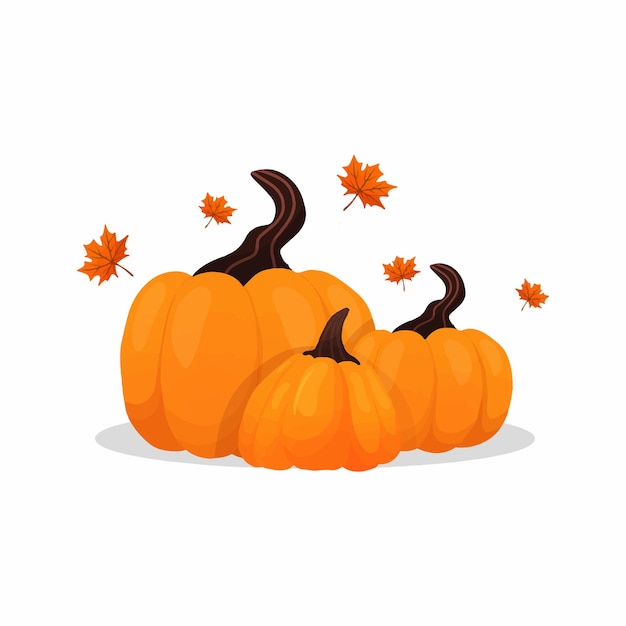 Pumpkin Autumn Illustration Vector Colorful