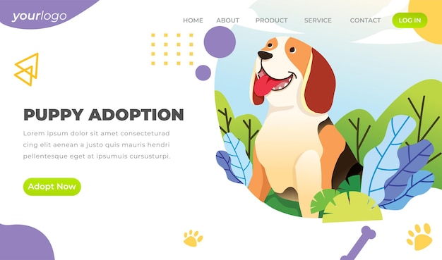 Puppy Adopt - Vector Landing Page