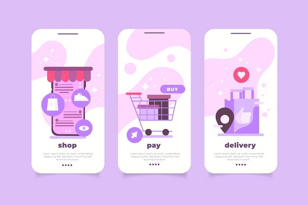 Purchase online app interface collection