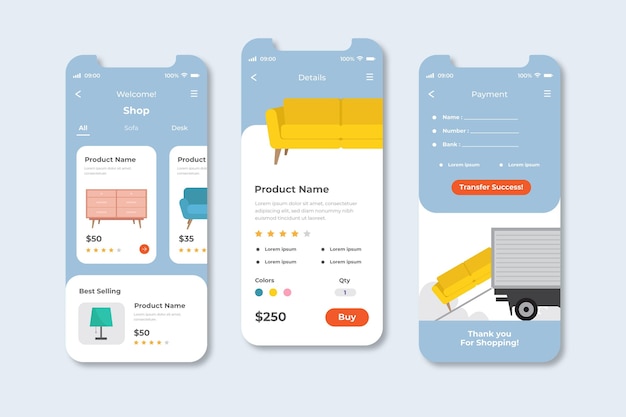 Vector purchase online concept interface