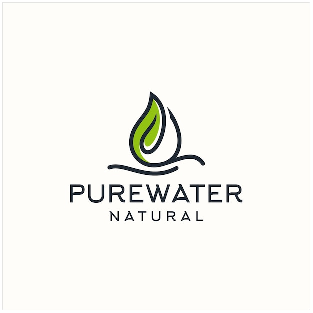 Pure water natural logo