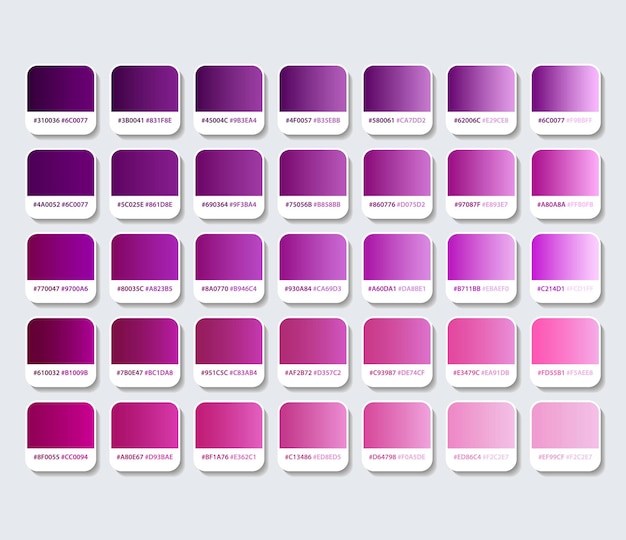 Purple color palette with hex