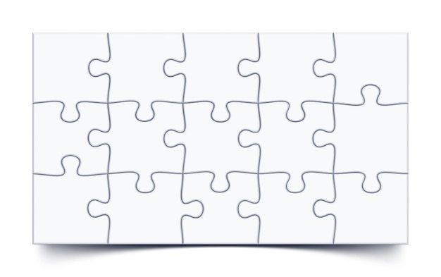 Puzzle 3x5 grid Jigsaw game with 15 pieces mosaic mockup with 16x9 ratio