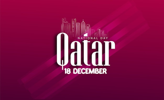 Vector qatar national day on 18 december.