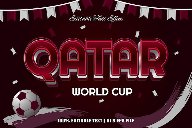 Vector qatar world cup editable text effect modern style