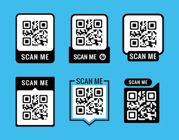 Qr code Scan me icon set for payment