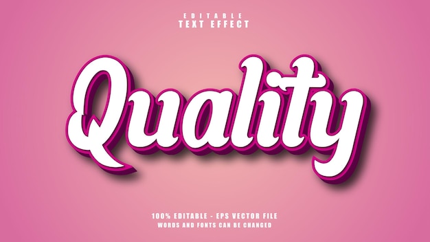 Quality Text Effect Free Vector