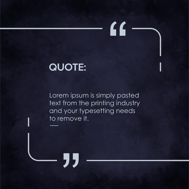 Vector quote design with dark blue watercolor texture background