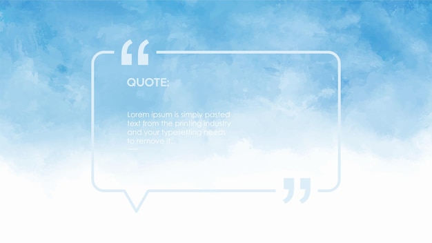 Vector quote design with watercolor texture background