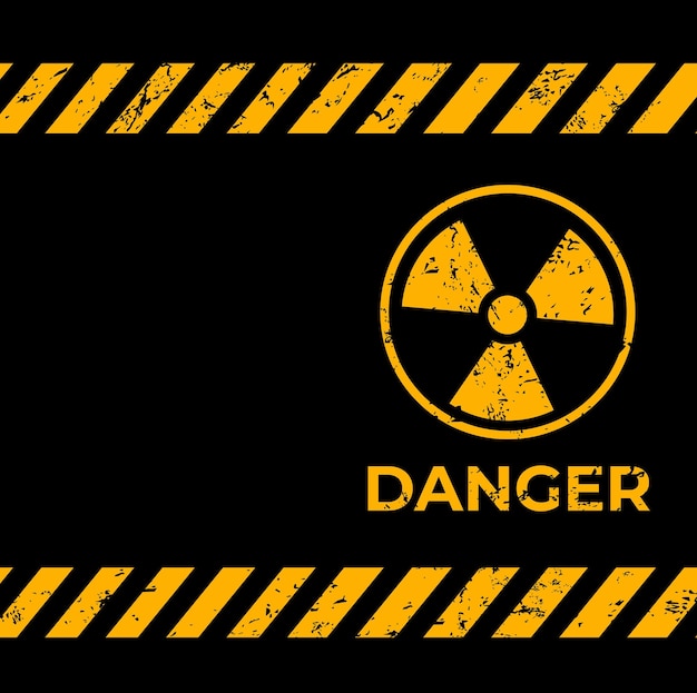 Vector radiation warning grunge background biohazard