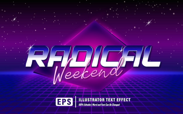 radical weekend text effect - editable  