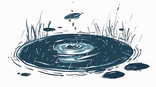 Vector rain puddle icon vector illustration