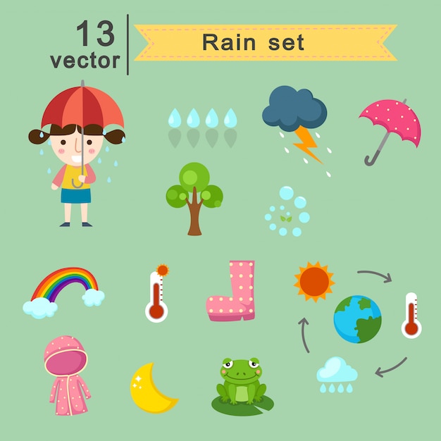 Raining set vector