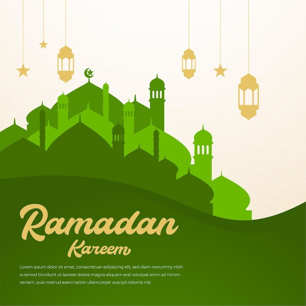 ramadan kareem islamic banner design with arabic style and arabian pattern background