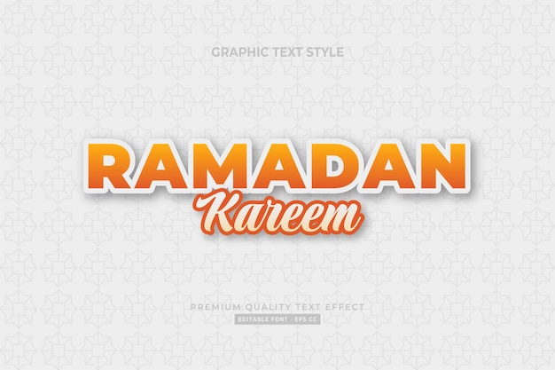 Ramadan Kareem orange cartoon text effect