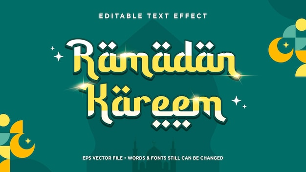 Ramadan Kareem text effect editable arabic font vector style